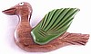 BP93 large wood/green bakelite duck pin